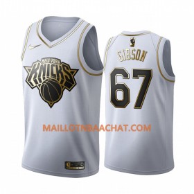 Maillot NBA New York Knicks Taj Gibson 67 Nike 2019-20 Blanc Golden Edition Swingman - Homme